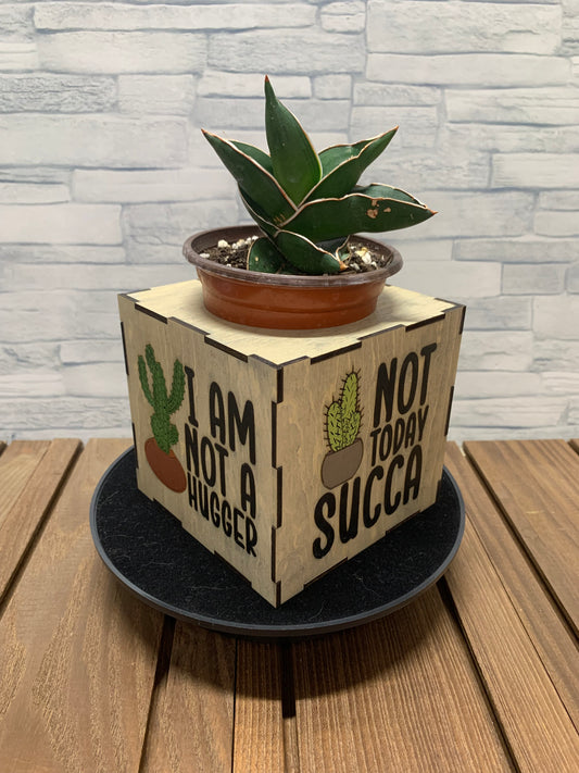 Sarcastic Wooden Planter