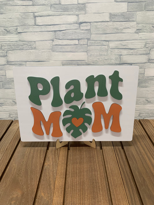 Plant Mom Wood Wall Sign Door Hanger