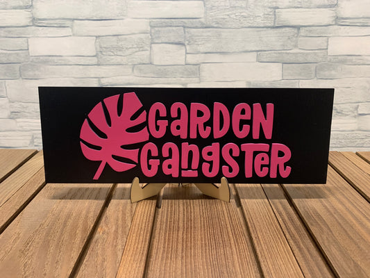 Leaf Garden Gangster Wood Wall Sign Decor