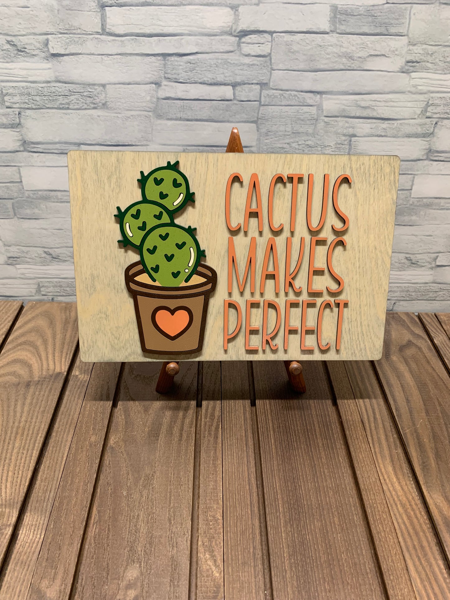 Cactus Makes Perfect - Wood Wall Sign Door Hanger