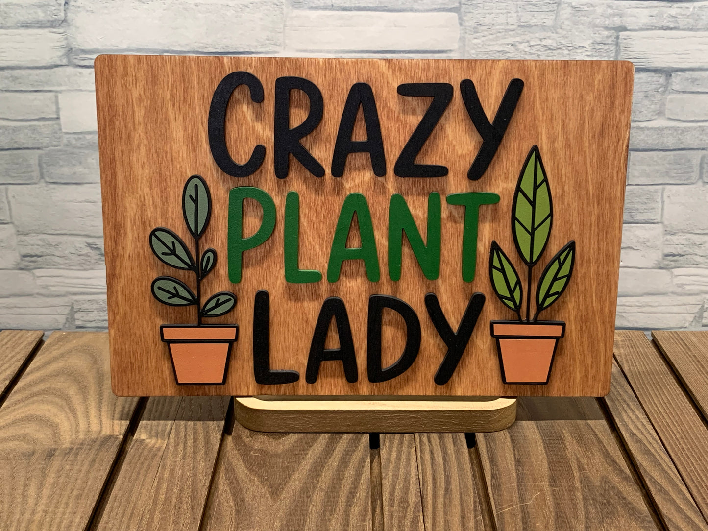 Crazy Plant Lady - Wood Wall Hanger Door Sign