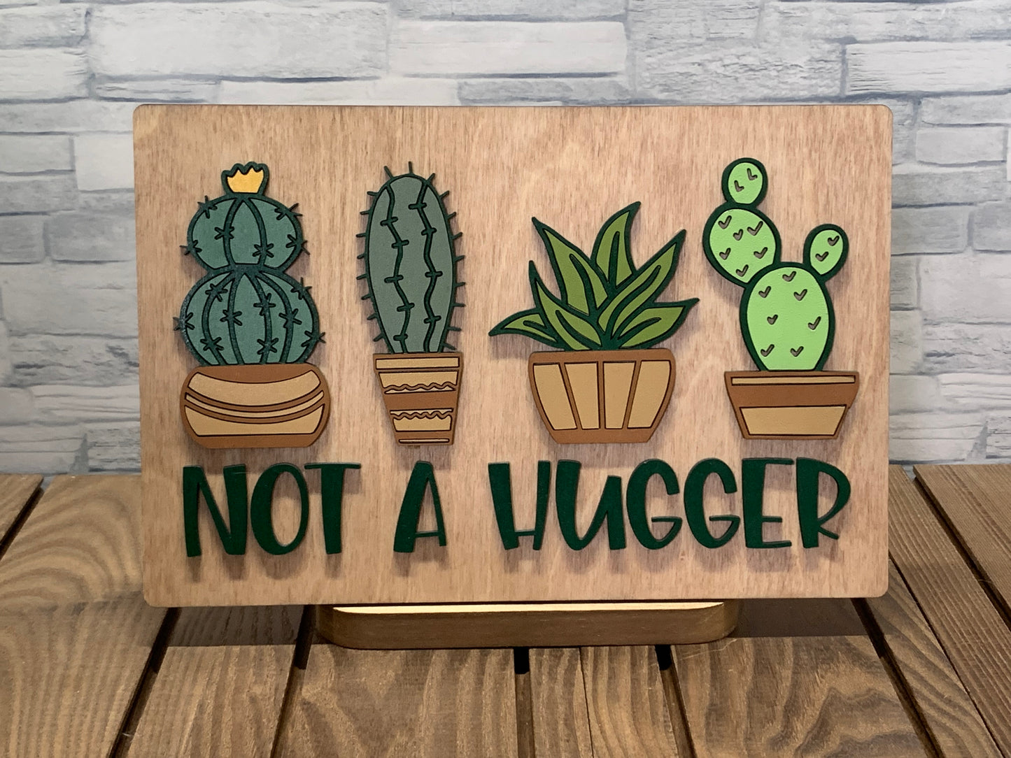 Not a Hugger - Wood Wall Sign Door Hanger