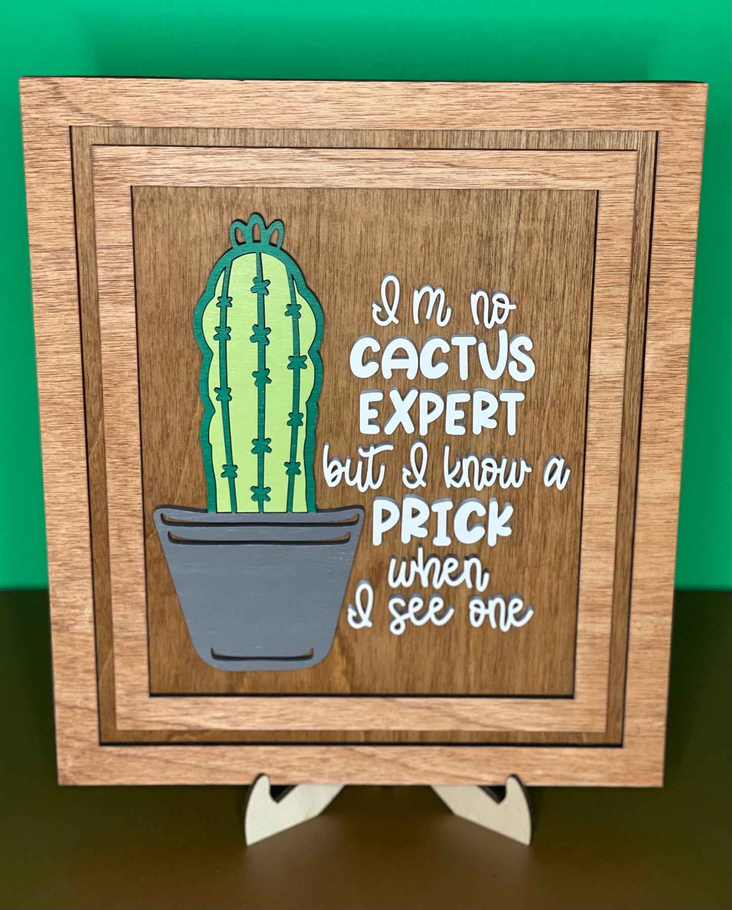 Cactus Expert - Wood Door Hanger Wall Sign